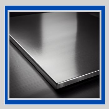 Shining stainless steel sheet with blue border