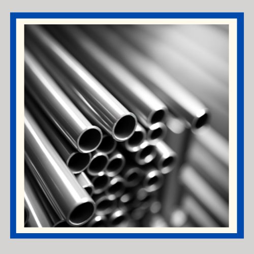 Photo of stainless steel pipe . The pipes are connected by small cylindrical joints, with some sections curving gently